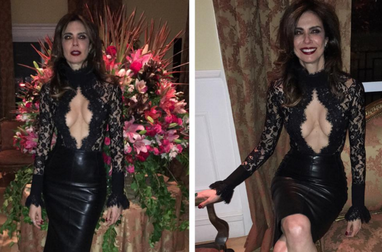 Luciana Gimenez usa look preto e fã diz: “deusa gótica”