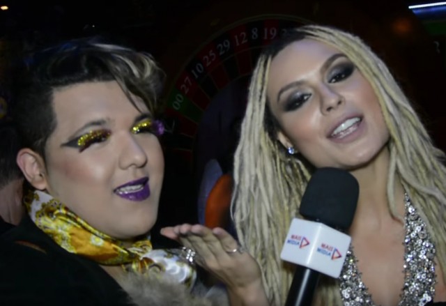 Léo Beijinho conversa com famosos em festa do MC Gui