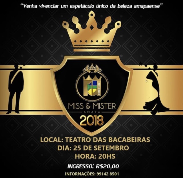 Miss e Mister Amapá 2018 acontece nesta terça-feira