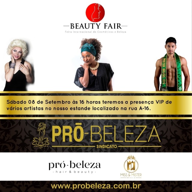 Sindicato Pró-Beleza e Miss & Mister Brasil levam famosos à Beauty Fair