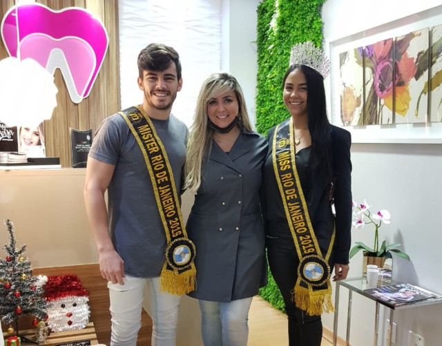 Miss e Mister Rio de Janeiro visitam consultorio da Dra. Amanda Fulgêncio no RJ