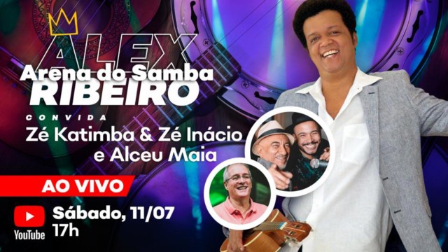 Cantor Alex Ribeiro realiza live ‘Arena do Samba’ neste sábado