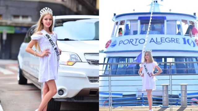 ‘Mini Model World 2021’, Djenifer Auler, passeia de limousine e barco com muito glamour e diversão