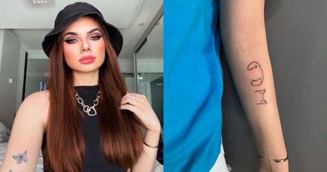 Thátyna Dhanyta aparece com nova tatuagem e é criticada por internautas