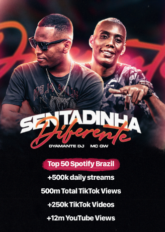 Hit “Sentadinha Diferente” do DYAMANTE DJ ft. MC GW alcançou o Top 50 Brasil no Spotify