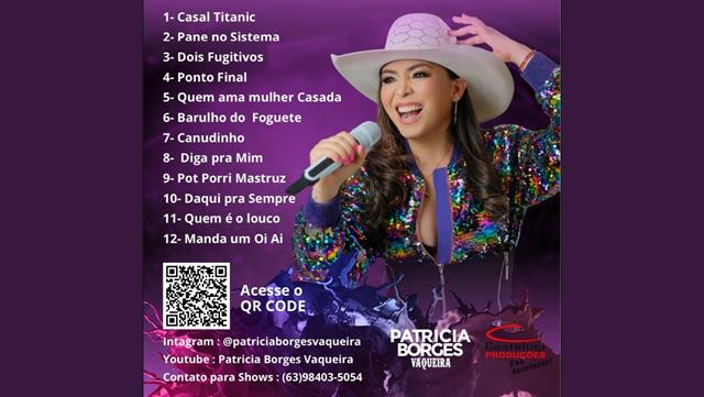 Sua Música lança Patrícia Borges Vaqueira para baixar o CD Promocional com Novas Canções na Plataforma